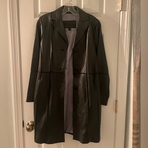 Guess woman’s leather black trench coat size medium